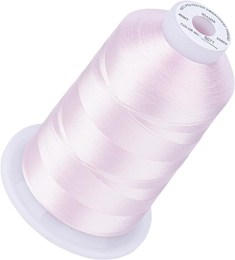 simthread 5500Yds Embroidery Thread, 5000M High-Yardage 40WT 100% Polyester Thread – 170+ Vivid Colors, High-Speed Rated – Compatible with Brother, Singer, Janome & More - Peaches-N-Cream S071 - Image 1